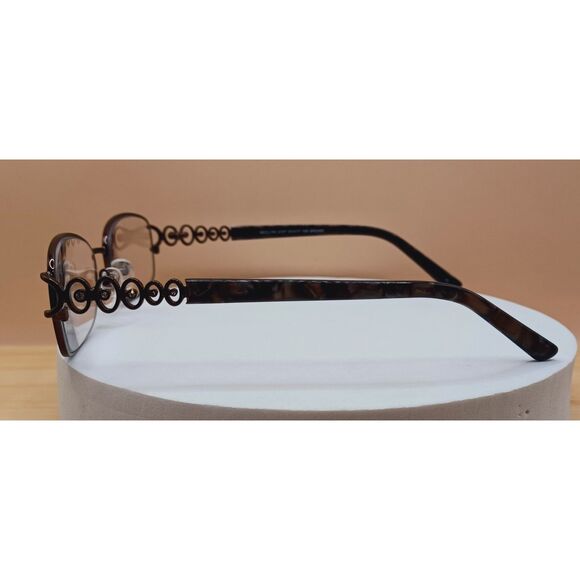 Modern Art Eyeglasses Frames A357 Brown 54-17-140 Metal and Rhinestone Frames - Picture 10 of 16